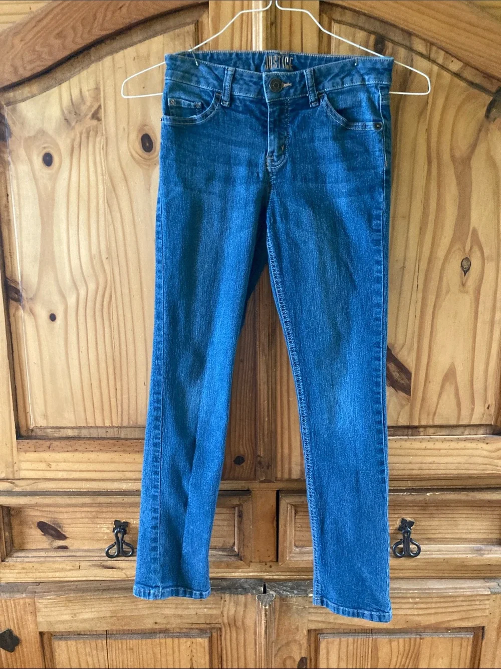 Girls Justice Mid Rise Skinny blue jeans size 14 Slim
